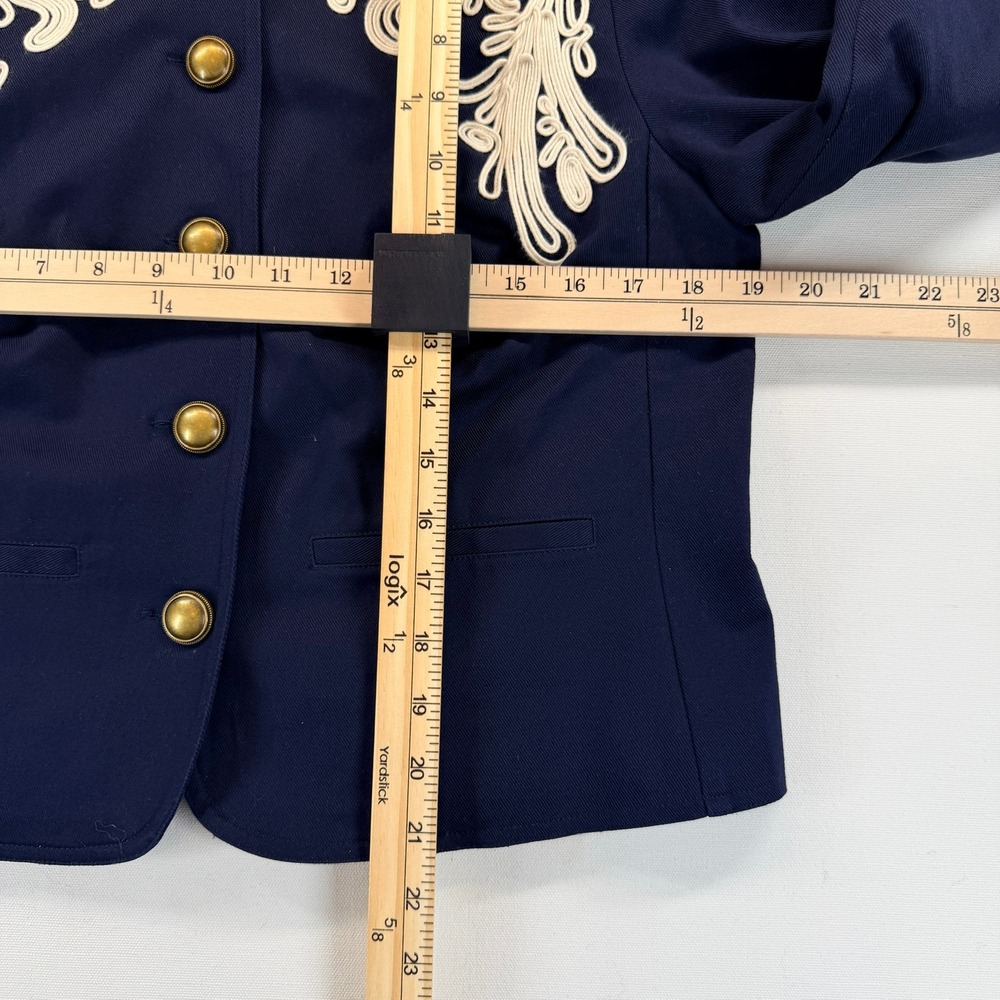 Boden Warwick Embroidered Military Jacket Navy Ivory US 10 - Picture 3 of 16
